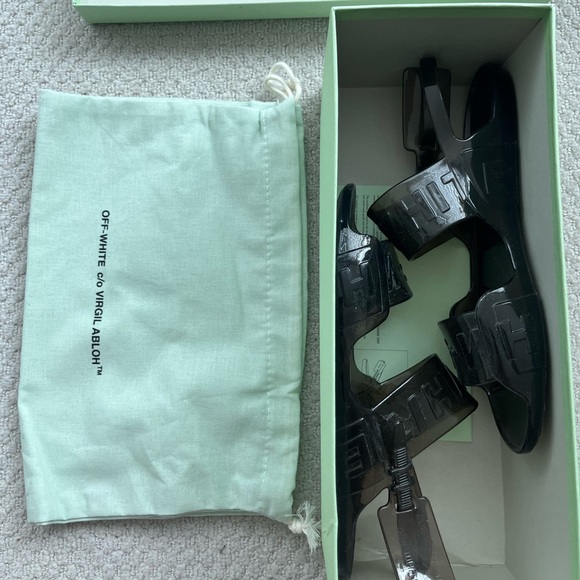 OFF-WHITE Black Jelly Zip-Tie Sandals - Picture 6 of 6